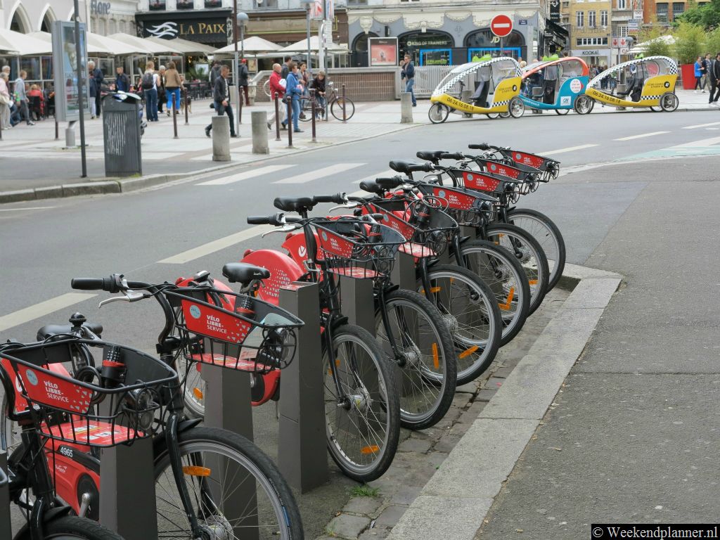 Een mooie manier om het centrum van Lille te verkennen is de fiets. Overal in Lille kun je deze rode fietsen huren.Tip: Fietsen in Frankrijk.