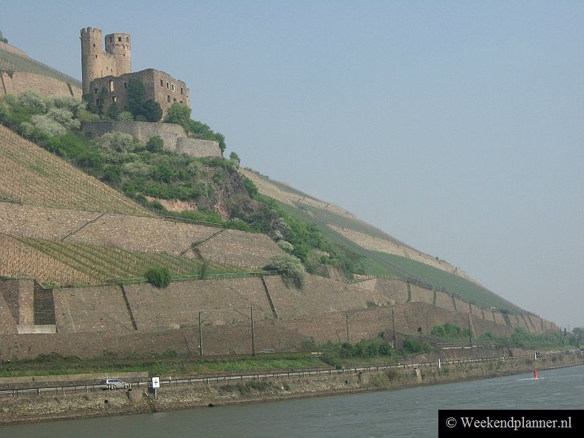 Kasteel Ehrenfels ligt tussen Rüdesheim en Assmannshausen. Je kunt ook naar het kasteel wandelen maar vanaf het water kun je het kasteel in het landschap zien liggen. Tips:  De attracties van Rüdesheim.
