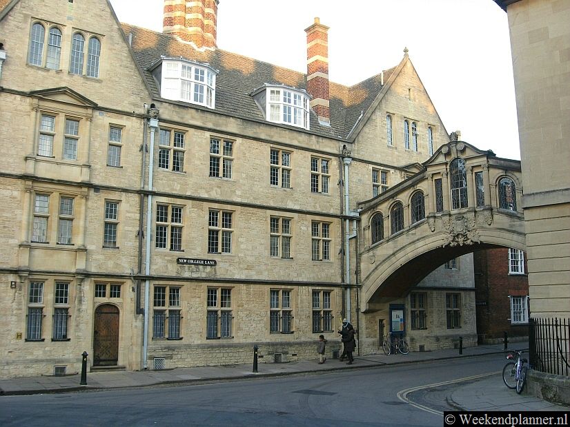 Dit gedeelte van Radcliffe Square is wereldberoemd.  De brug die je hier tussen twee colleges ziet is geïnspireeerd op de Brug der Zuchten in Venetië. Tips:  De colleges in Oxford.