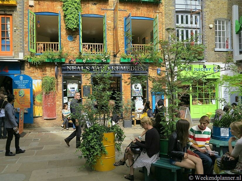 In Neal's Yard zijn New Age winkeltjes en "Health Food Cafés" gevestigd. Alleen al om de kleurrijke huizen moet je er eens gaan kijken.