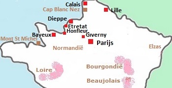 Kaart Frankrijk